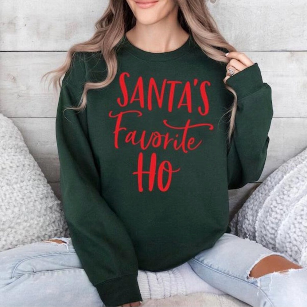 Gildan Green Santa's Favorite Ho Crewneck